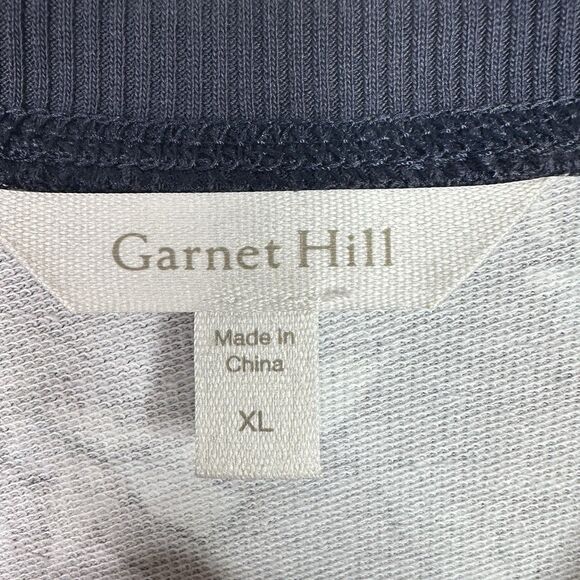 Garnet Hill XL Sweatshirt Dress Navy Floral Cotton Tencel Blend Cozy Casual - Picture 6 of 14